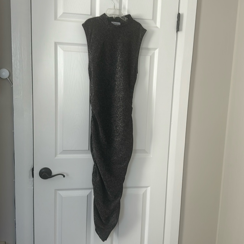 Black with Silver Sparkle midi dress